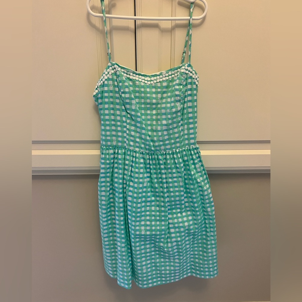 Lilly Pulitzer Green and White Sleeveless Sundress